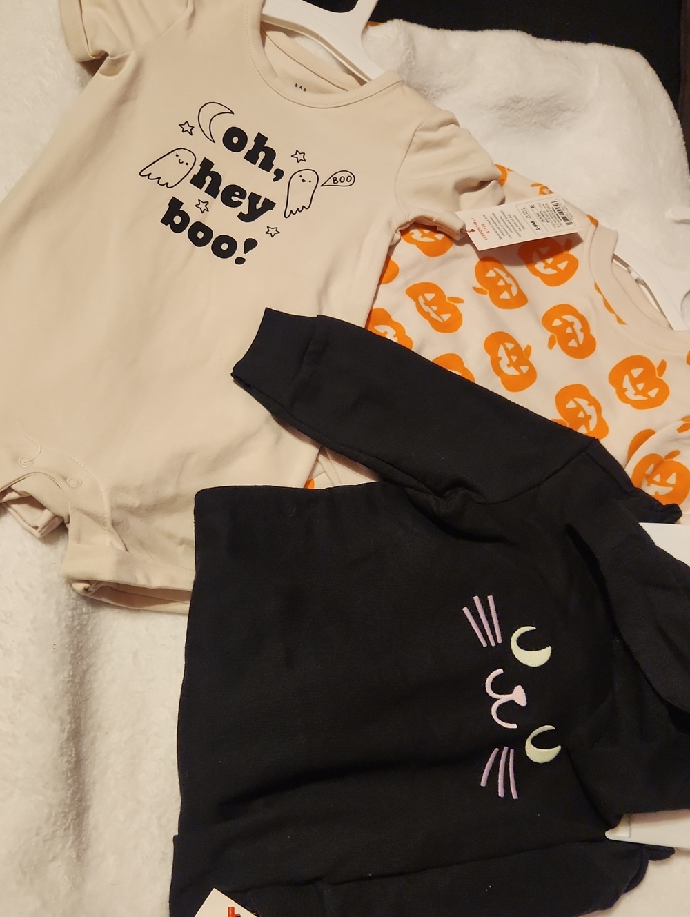 Cat & Jack, Halloween, Baby Girl, 6/9 Months, Pumpkin, Cat, ghost Outfits